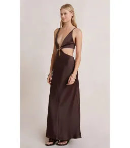 Bec and Bridge Flex V Maxi Dress in Brown Size AU 6  for rent on The Volte - image 2