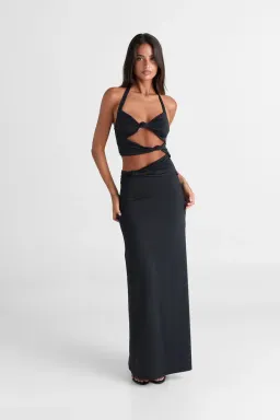 Sasha Therese Oralia Maxi Dress Black Size 6  for rent on The Volte - image 1