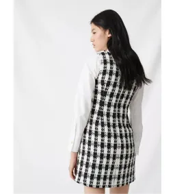 Maje Rocky Checked Cotton-Blend Tweed Mini Dress Multi Size AU 8 for rent on The Volte - image 5