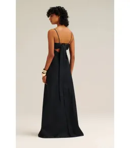 Scanlan Theodore Parachute Cotton Strappy Maxi Dress Black Size AU 6 for rent on The Volte - image 3