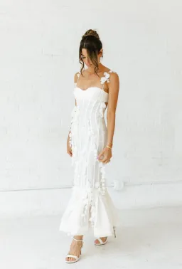 Zimmermann Botanica Petal Gown Dress (NEW) in White Size 2 AU 10 for rent on The Volte - image 1