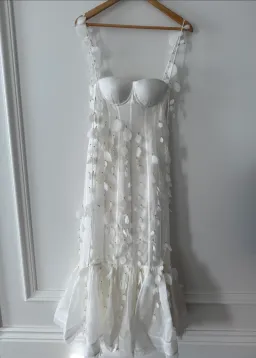 Zimmermann Botanica Petal Gown Dress (NEW) in White Size 2 AU 10 for rent on The Volte - image 3