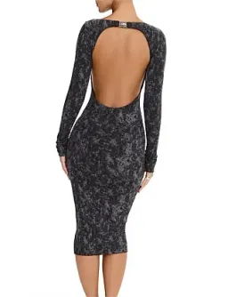 Mistress Rocks Distressed Open Back Midi Dress Size 8/XS for rent on The Volte - image 4