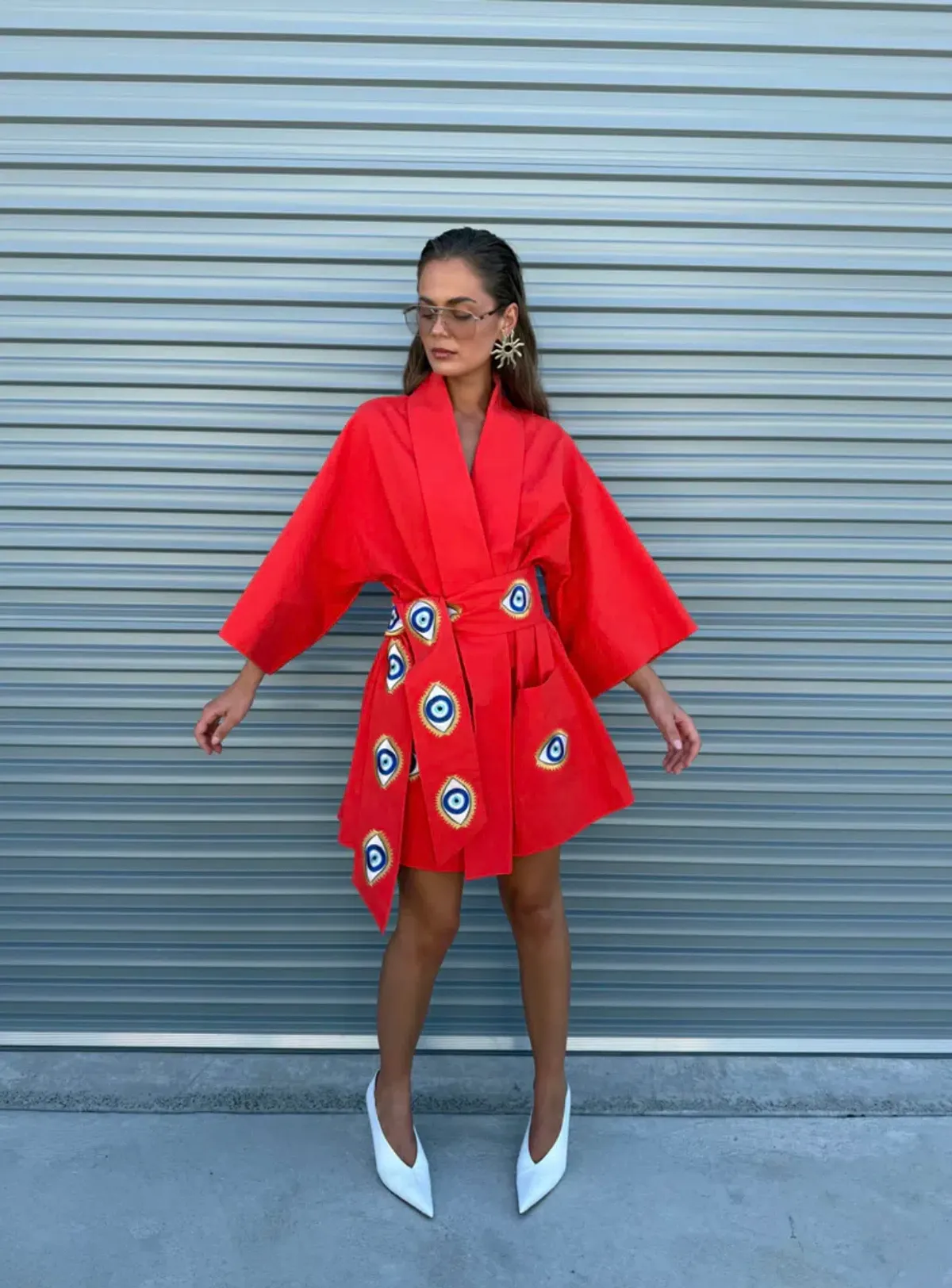 La Boheme Nirvana Robe Mini Dress Red Size 10/M - Image 1