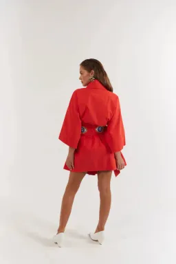 La Boheme Nirvana Robe Mini Dress Red Size 10/M for rent on The Volte - image 5