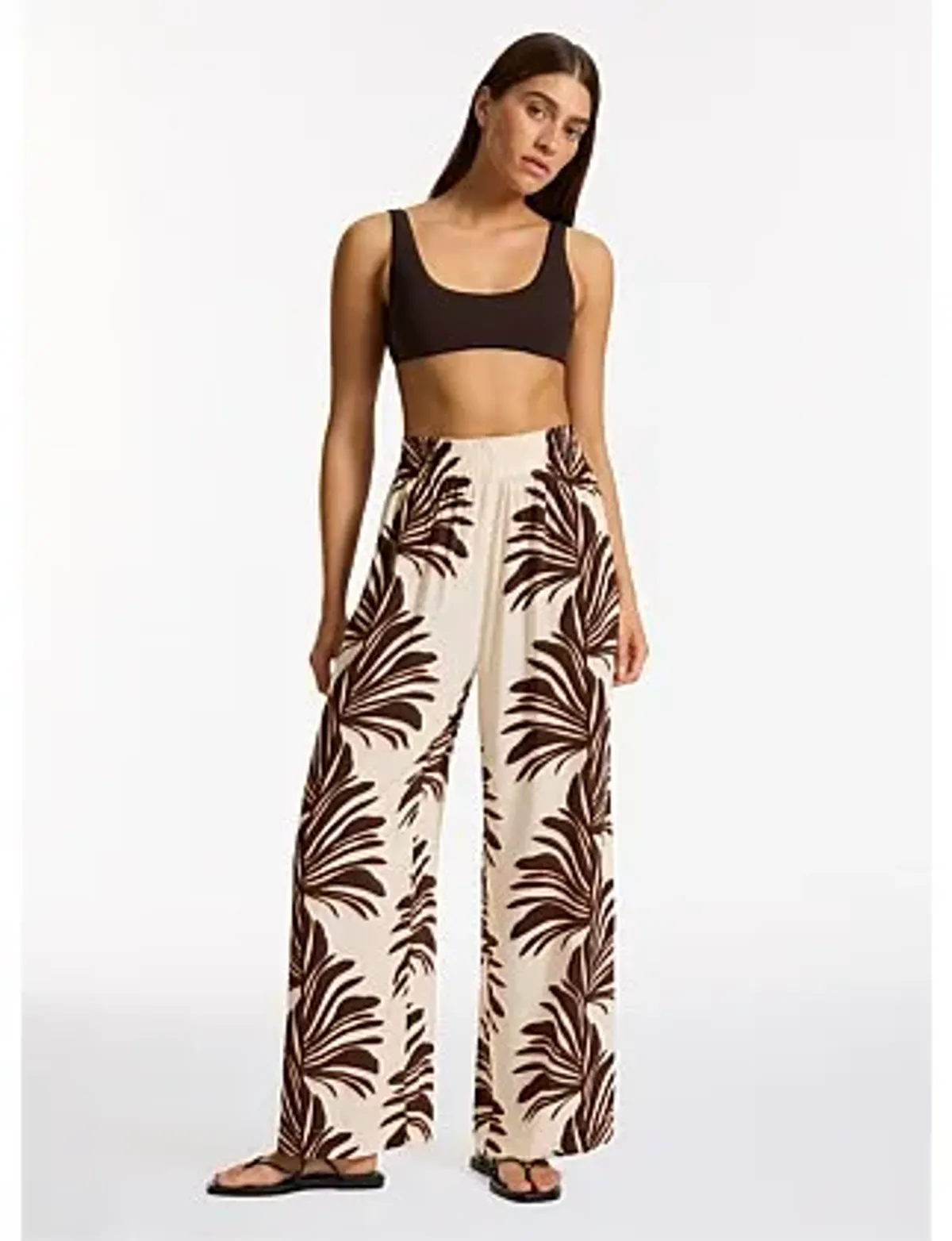 Jets Dahlia Palm Wide Leg Pants Size 14/L - Image 3