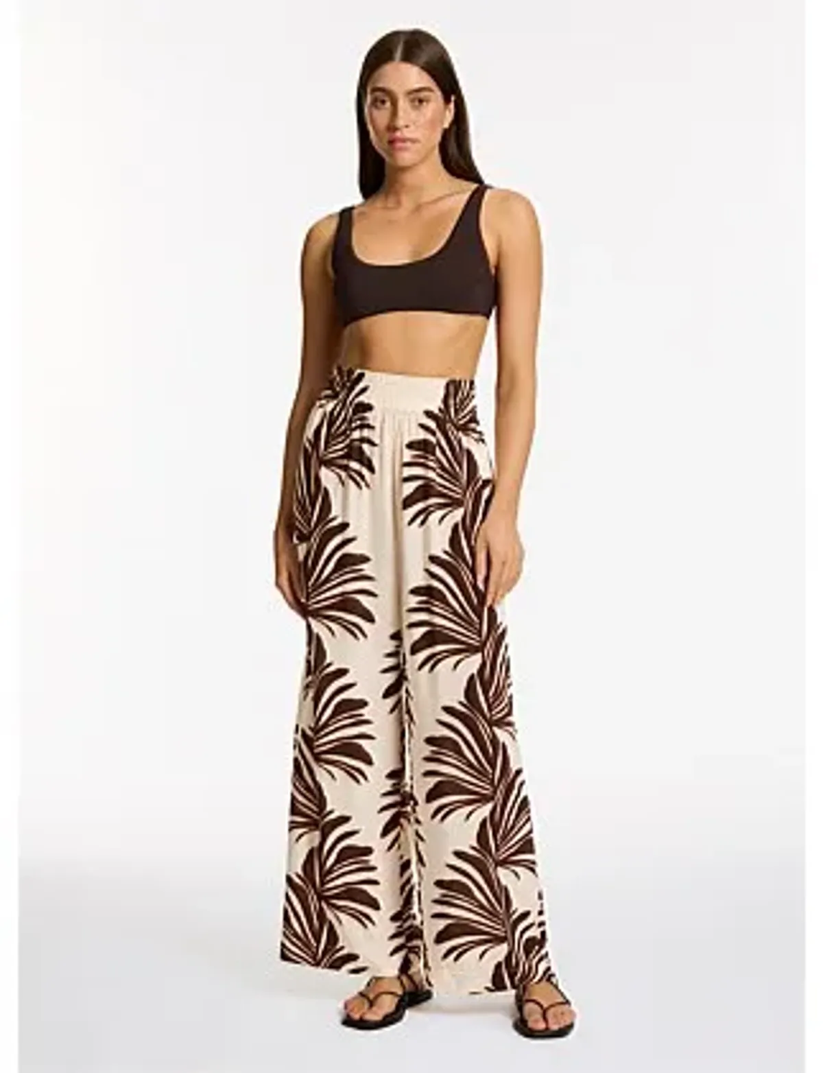 Jets Dahlia Palm Wide Leg Pants Size 14/L - Image 1