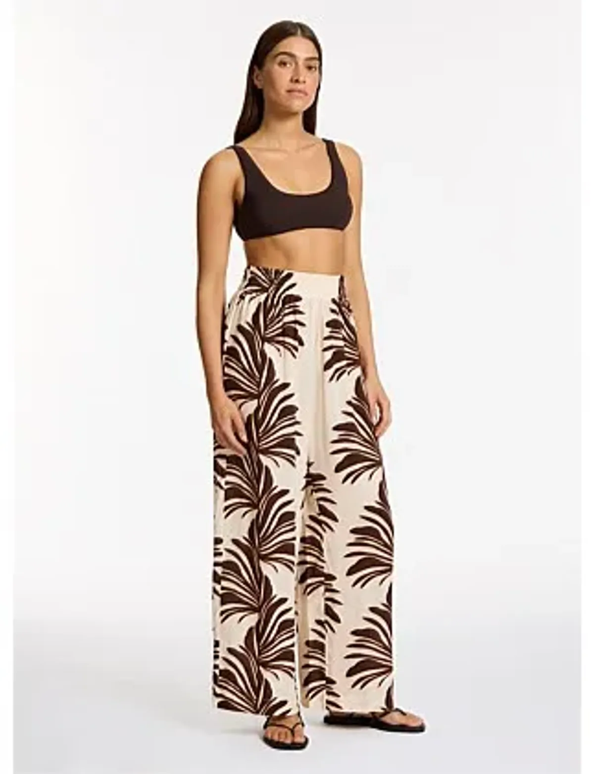 Jets Dahlia Palm Wide Leg Pants Size 14/L - Image 2