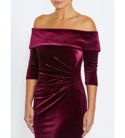 Anthea Crawford Elliana Velour Gown Merlot Size 16/XXL for rent on The Volte - image 4