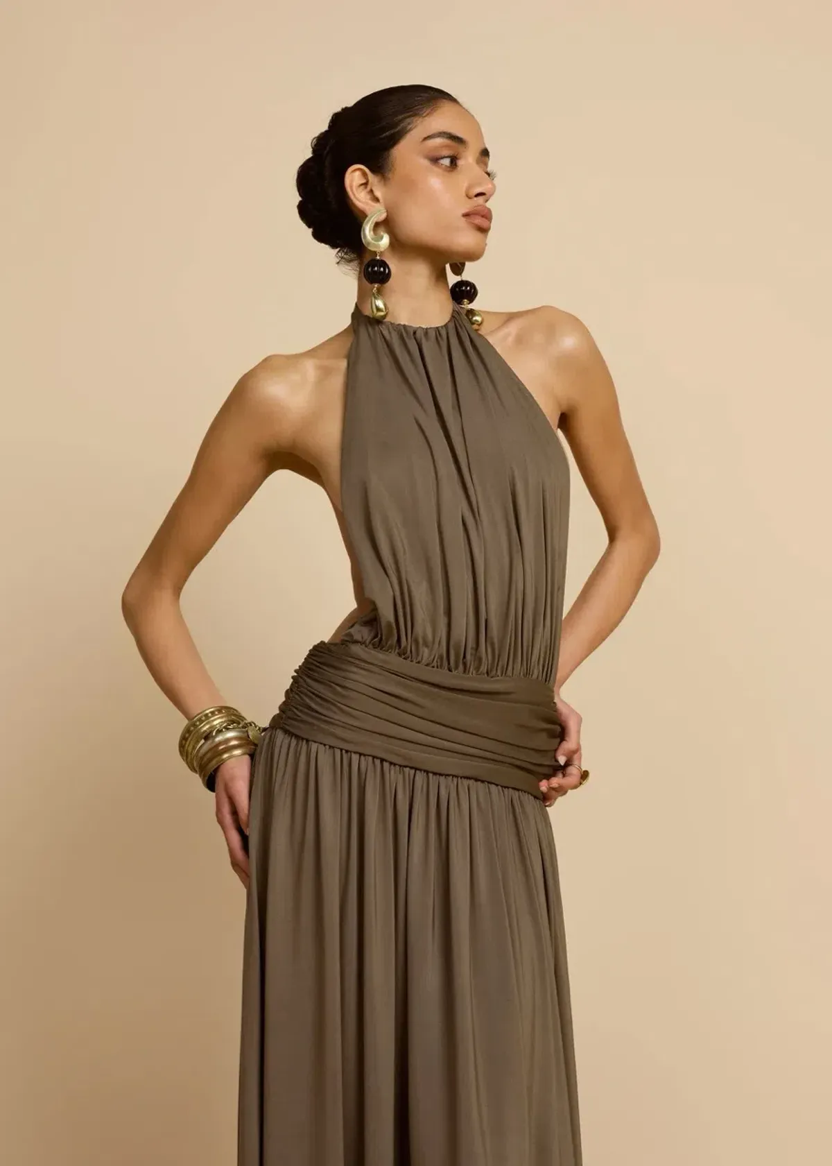 Arcina Ori Santina Dress Khaki Size AU 8 - Image 2