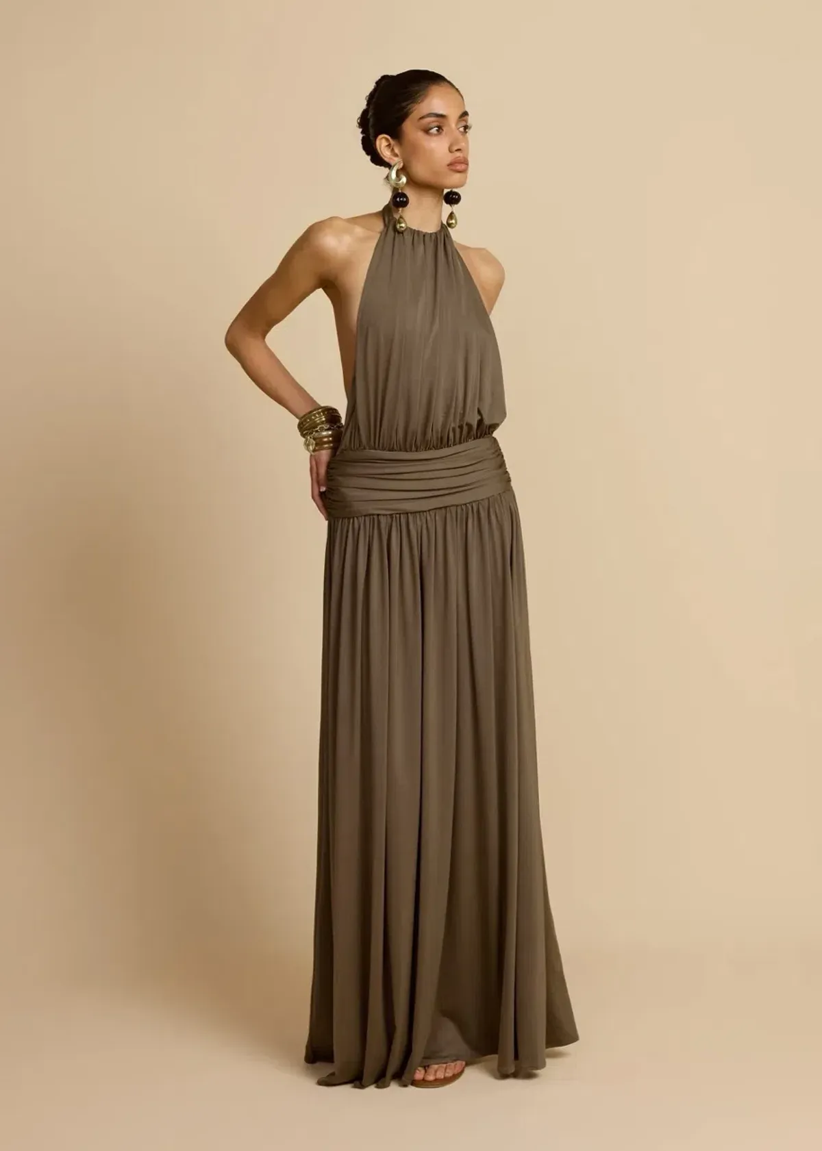 Arcina Ori Santina Dress Khaki Size AU 10 - Image 4