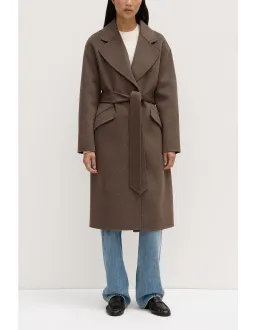 Assembly Label Sadie Single Breasted Wool Coat in Cocoa Marle Size for rent on The Volte - image 1