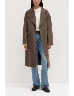 Assembly Label Sadie Single Breasted Wool Coat in Cocoa Marle Size for rent on The Volte - image 2