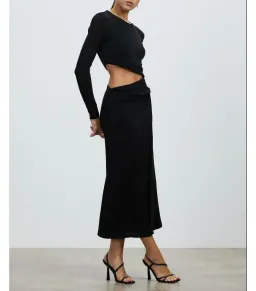 MISHA Arma Cut Out Midi Dress Black Size 6/XS for rent on The Volte - image 4