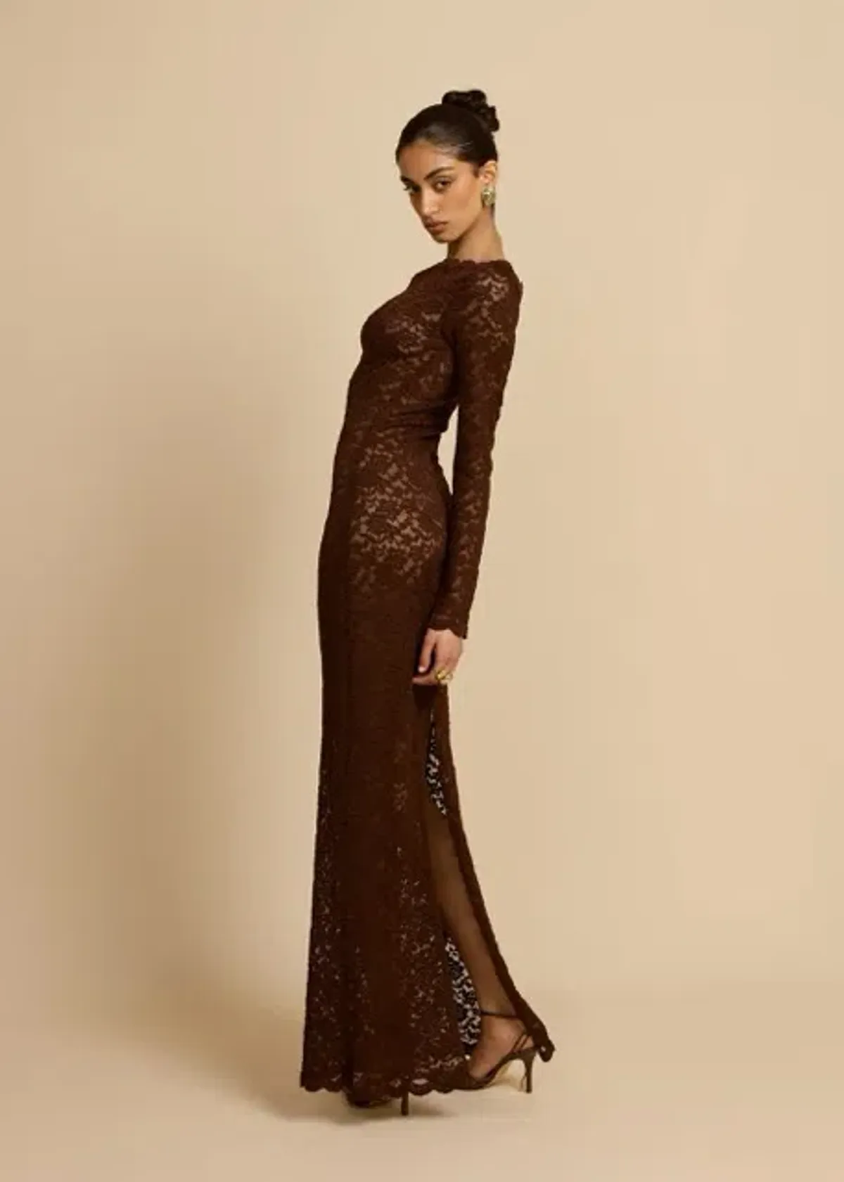 Arcina Ori Monet Maxi Dress Chocolate Brown Size AU 8 - Image 9