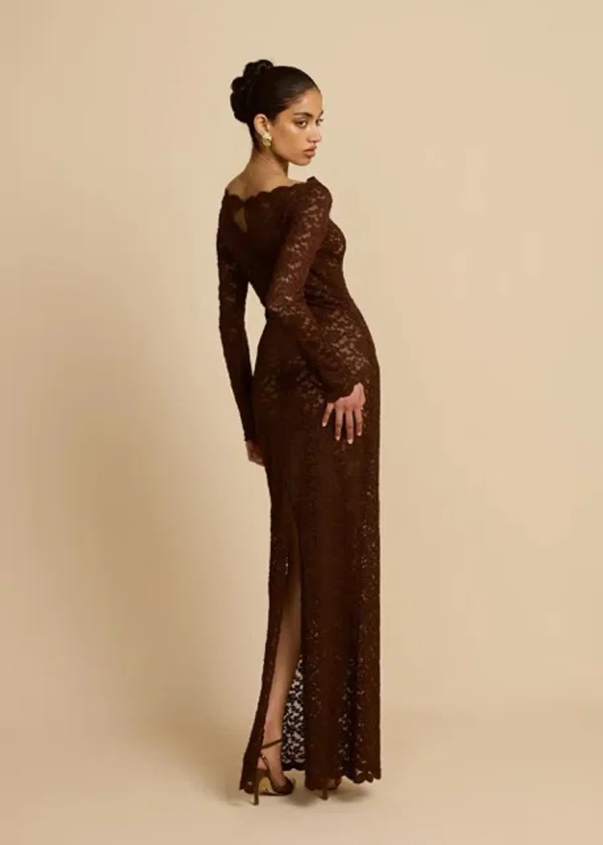 Arcina Ori Monet Maxi Dress Chocolate Brown Size M AU 10 - Image 9