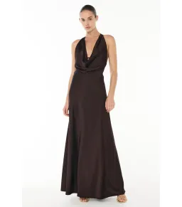 Manning Cartell Charmed Cowl Slip Maxi Dress in Dark Chocolate Brown AU 6  for rent on The Volte - image 2