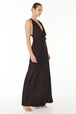 Manning Cartell Charmed Cowl Slip Dress in Dark Chocolate Brown Size AU 10 for rent on The Volte - image 2