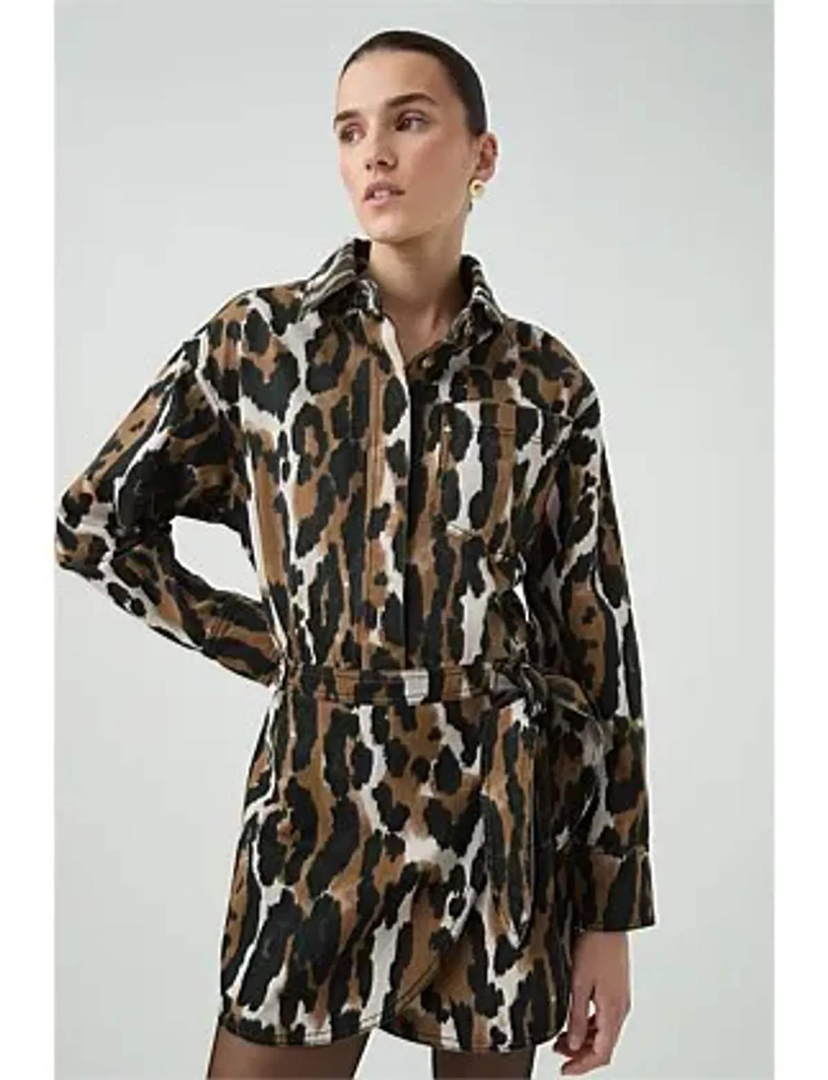 Aje Sienna Shirt Dress Animal Print Size 6 - Image 8
