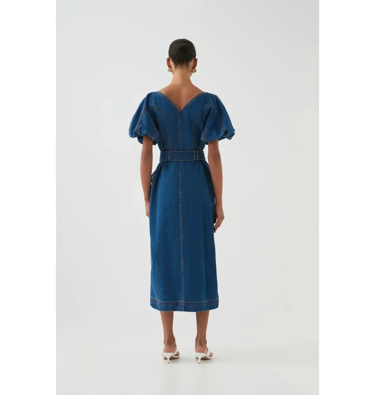 Aje Harper Midi Dress Denim Size 10/M - Image 3