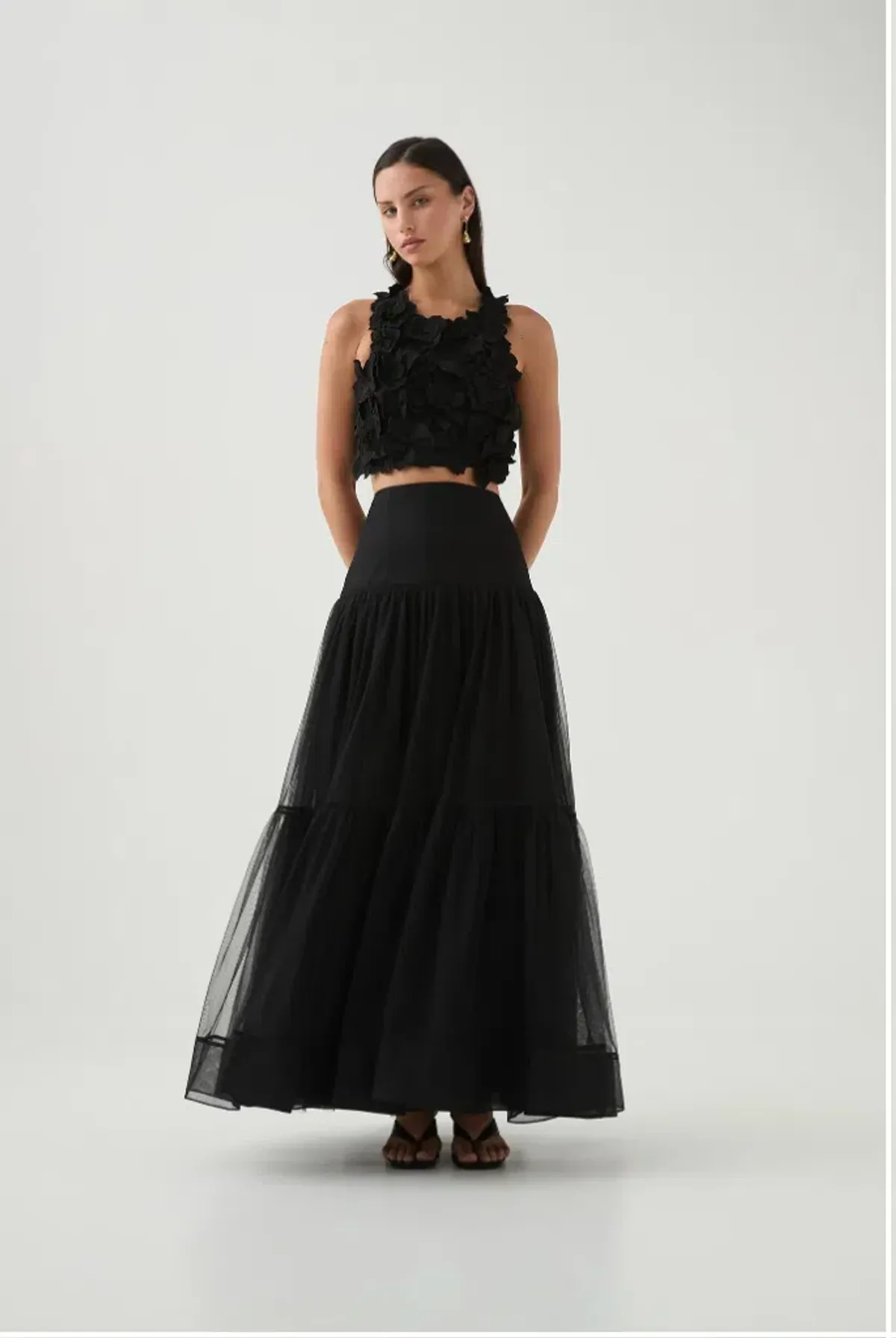 Aje Gia Maxi Skirt Black Size AU 6 - Image 1
