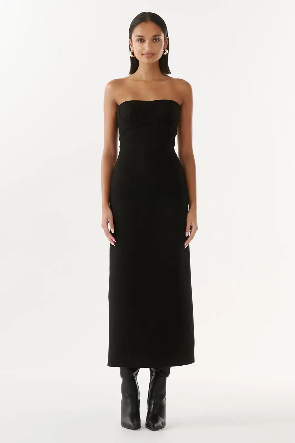 Justin Tong Veida Midi Dress Black Size 10 - Image 1