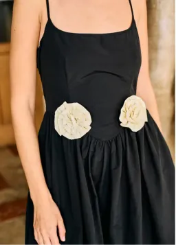 Ciao Lucia Neroni Midi Dress in Black Rosette Size S / AU 8 for rent on The Volte - image 4