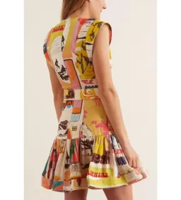 Zimmermann Brightside Fluted Mini Dress Multi Print Size 3/AU 14 for rent on The Volte - image 6