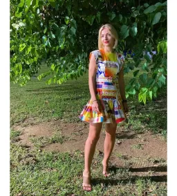 Zimmermann Brightside Fluted Mini Dress Multi Print Size 3/AU 14 for rent on The Volte - image 1