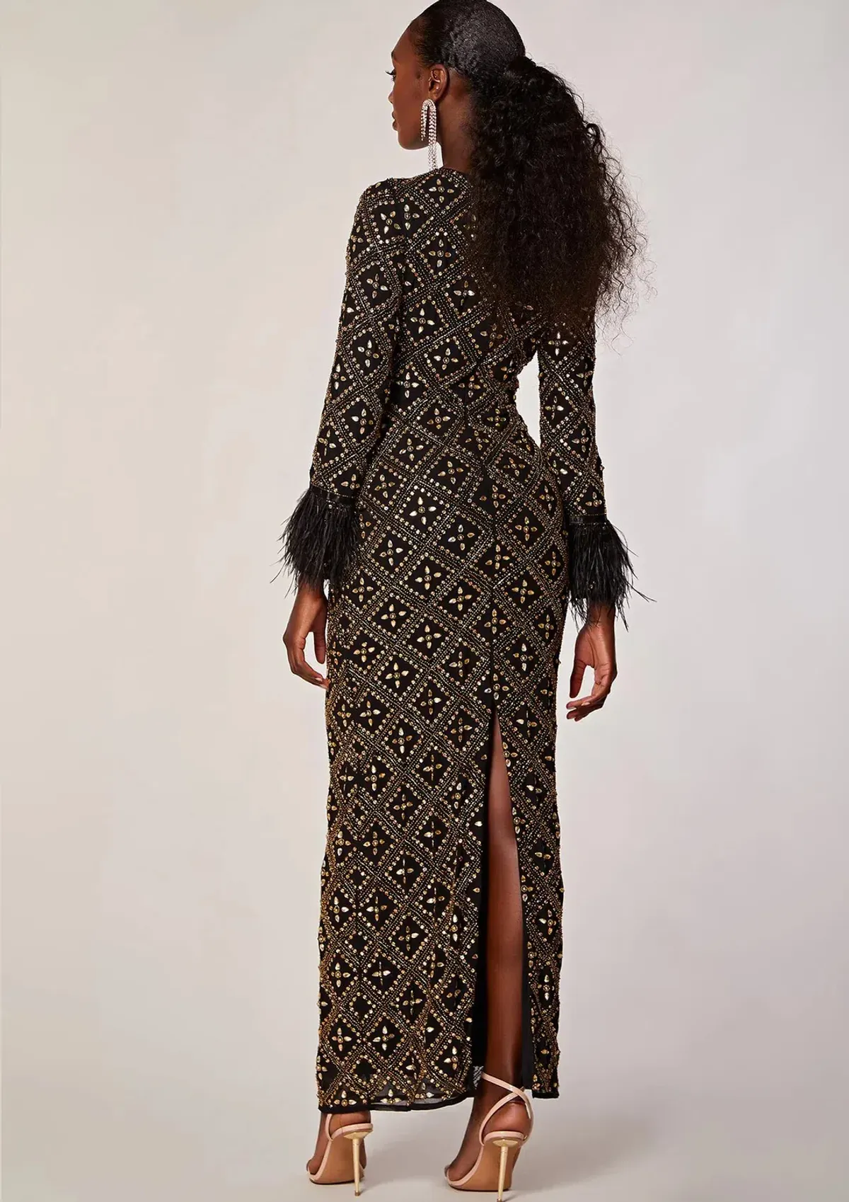 Virgos Lounge Winona Dress Black Gold Size 8 - Image 2