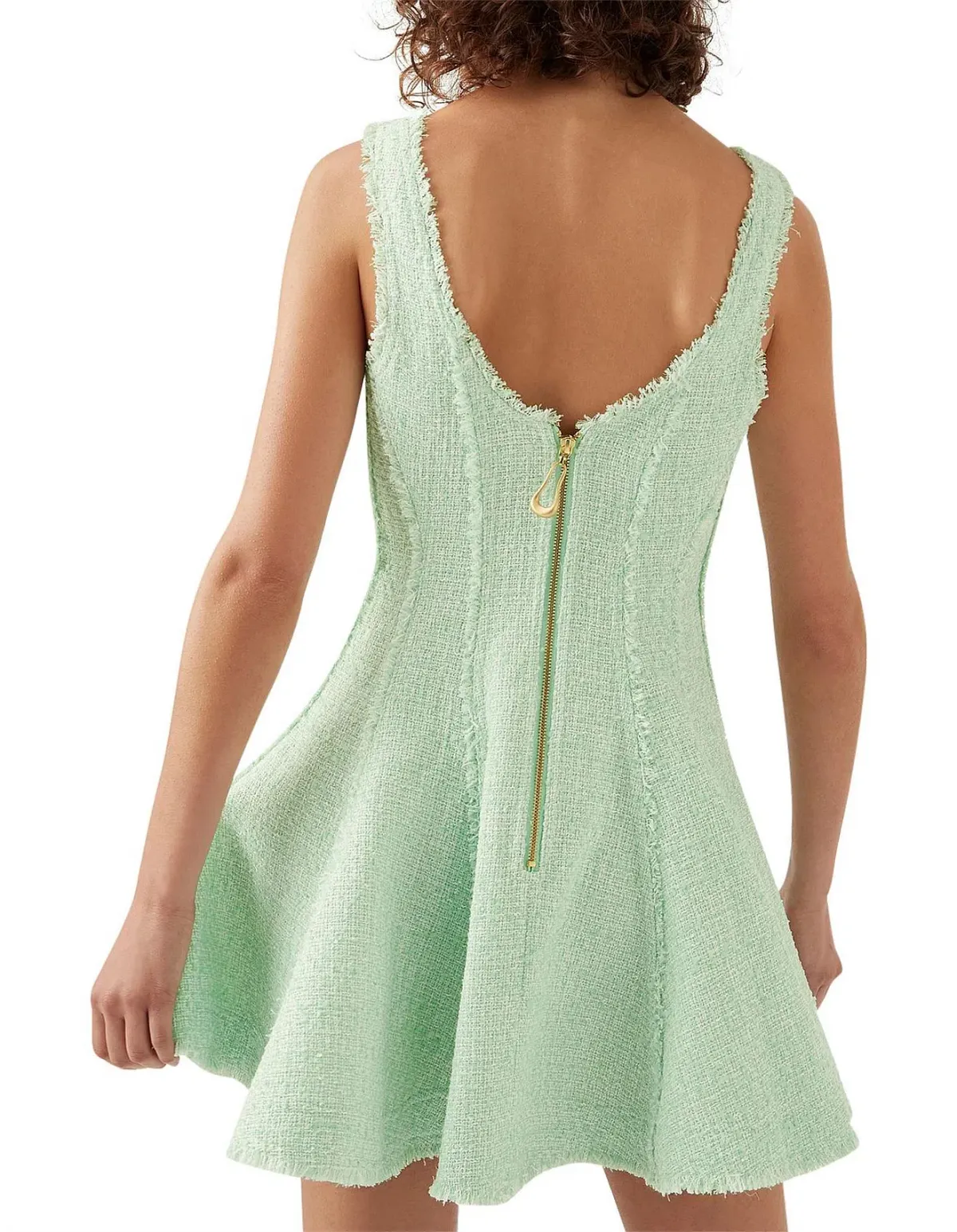 Aje Anais Boucle Mini Dress Mint Green Size 6  - Image 3