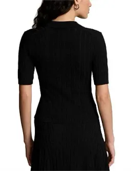 Ralph Lauren Cable-knit Polo Cardigan Black  for rent on The Volte - image 3