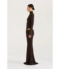 Henne Soraia Long Sleeve Maxi Dress Chocolate Size S / AU 8 for rent on The Volte - image 4