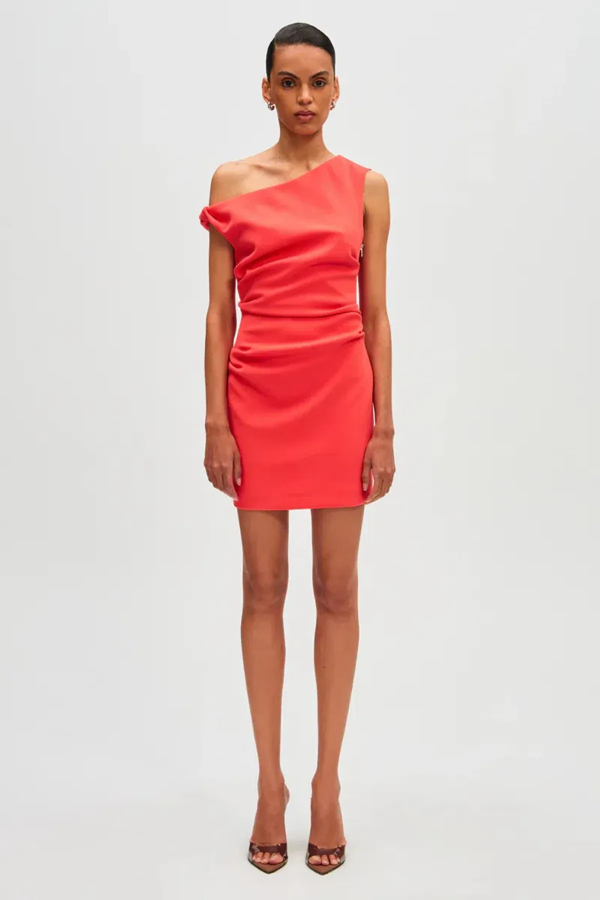 MISHA Mallory Crepe Mini Dress in Coral Size 8/S - Image 1