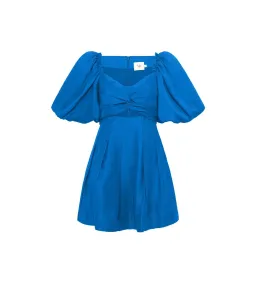 Aje Dusk Knot Puff Sleeve Mini Dress Blue Size XS AU 6 for rent on The Volte - image 6