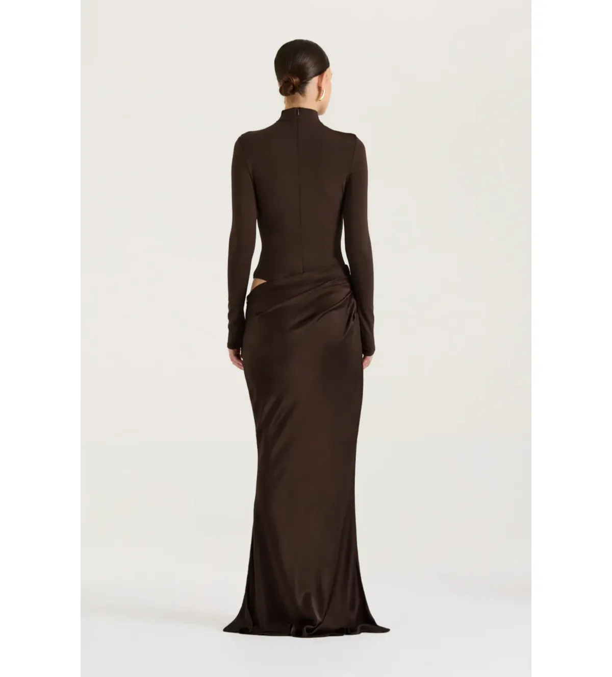 Henne Soraia Long Sleeve Maxi Dress Chocolate Size 6 - Image 8