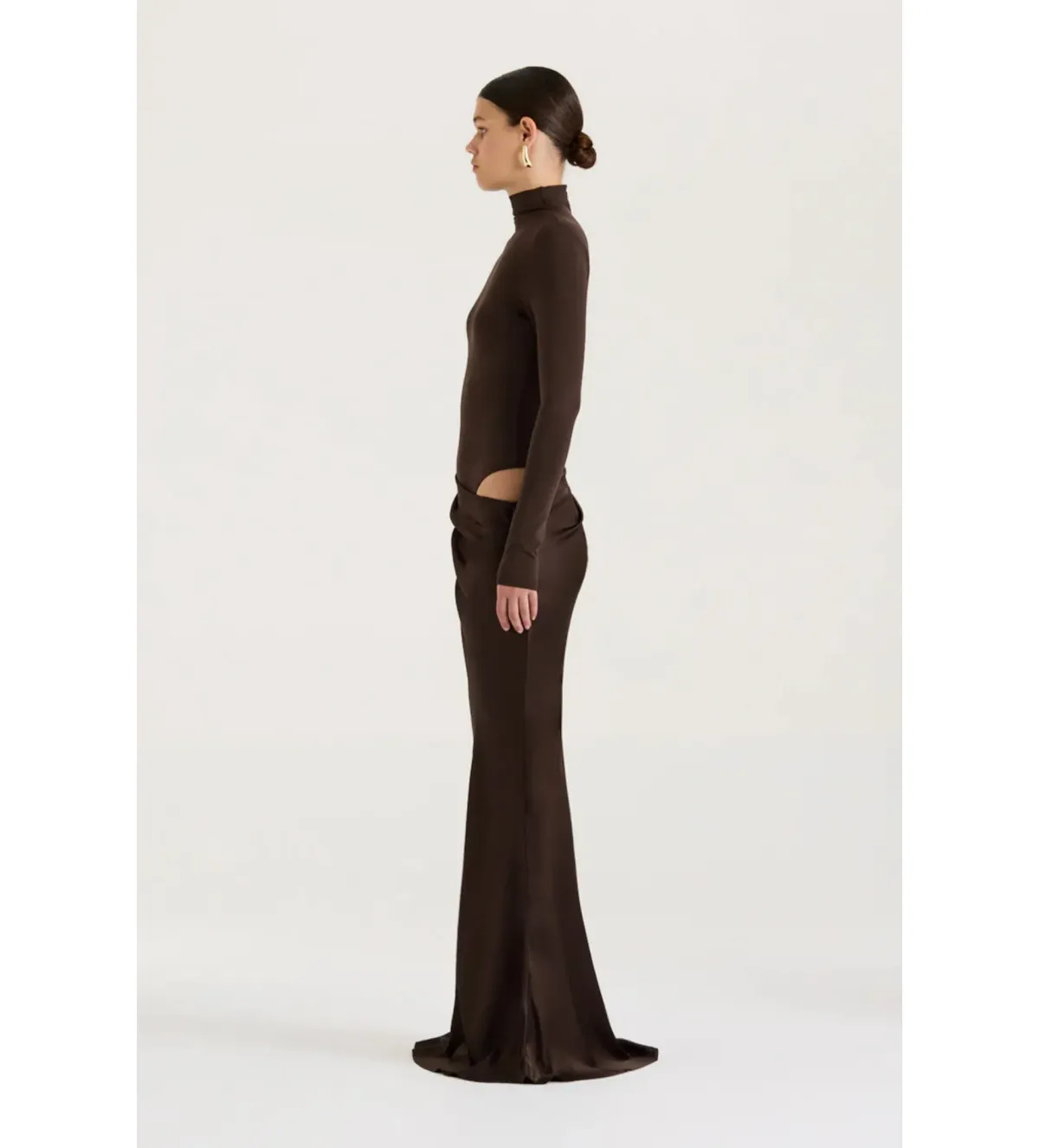 Henne Soraia Long Sleeve Maxi Dress Chocolate Size 6 - Image 6