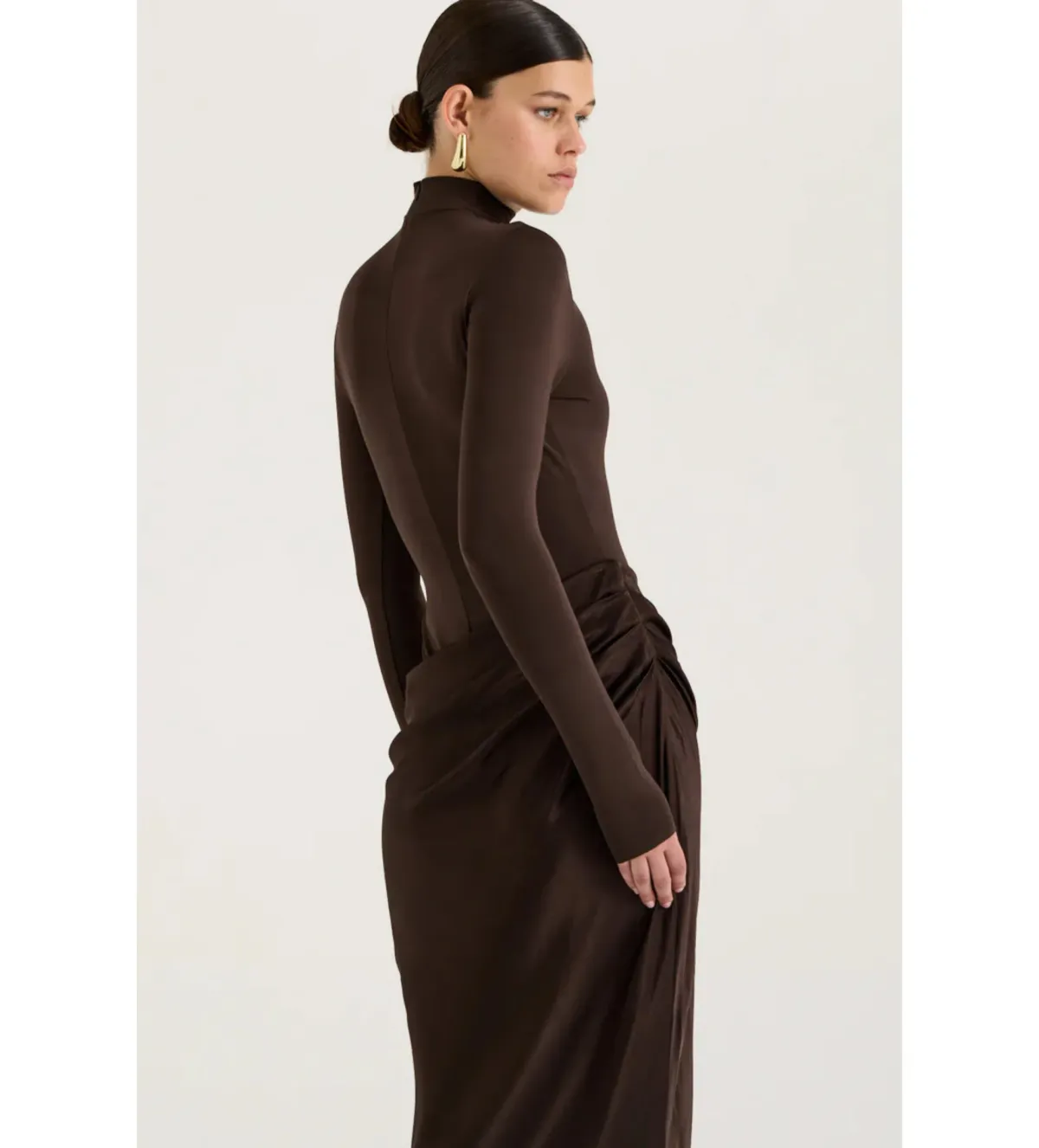 Henne Soraia Long Sleeve Maxi Dress Chocolate Size 6 - Image 7