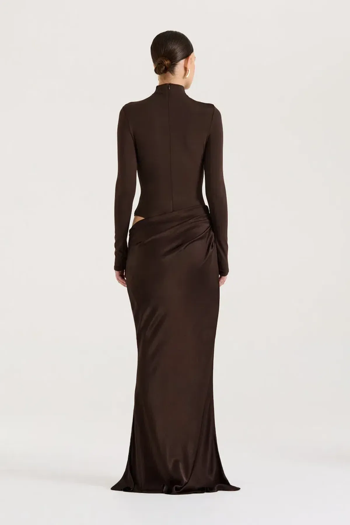 Henne Soraia Long Sleeve Maxi Dress Chocolate Size 8 - Image 6