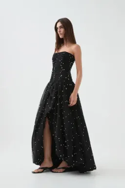 Aje Juniper Gown in Black Beaded Size 14/XL for rent on The Volte - image 2