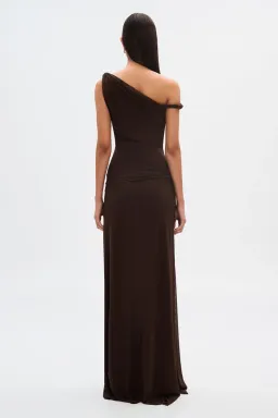 Misha Sisal Maxi Dress Espresso Size 10 for rent on The Volte - image 2