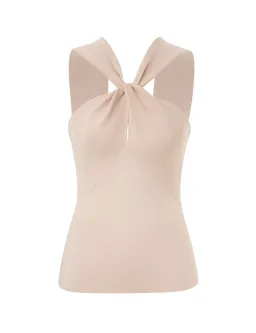 Zimmermann Crush Halter Neck Top in Cream Size 1/AU 10 and Metallic Stripe Skirt in Multi Size 2/AU 12 Set  for rent on The Volte - image 1