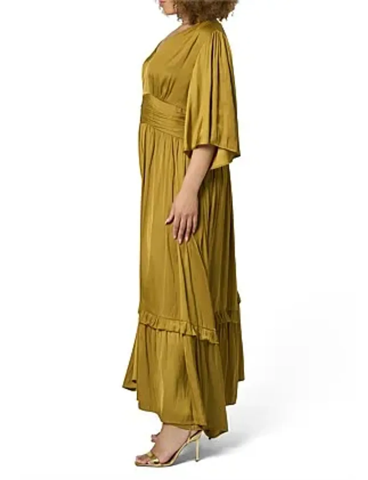 Curve Project Pink Dusk - Work It Maxi Dress Antique Gold Size 16 - Image 3
