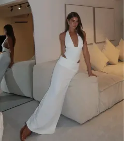 Natalie Rolt Becca Set Top and Maxi Skirt in White Size 6 for rent on The Volte - image 1