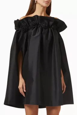Bernadette Tilly Strapless Appliquéd Taffeta Mini Dress in Black Size 10 for rent on The Volte - image 2