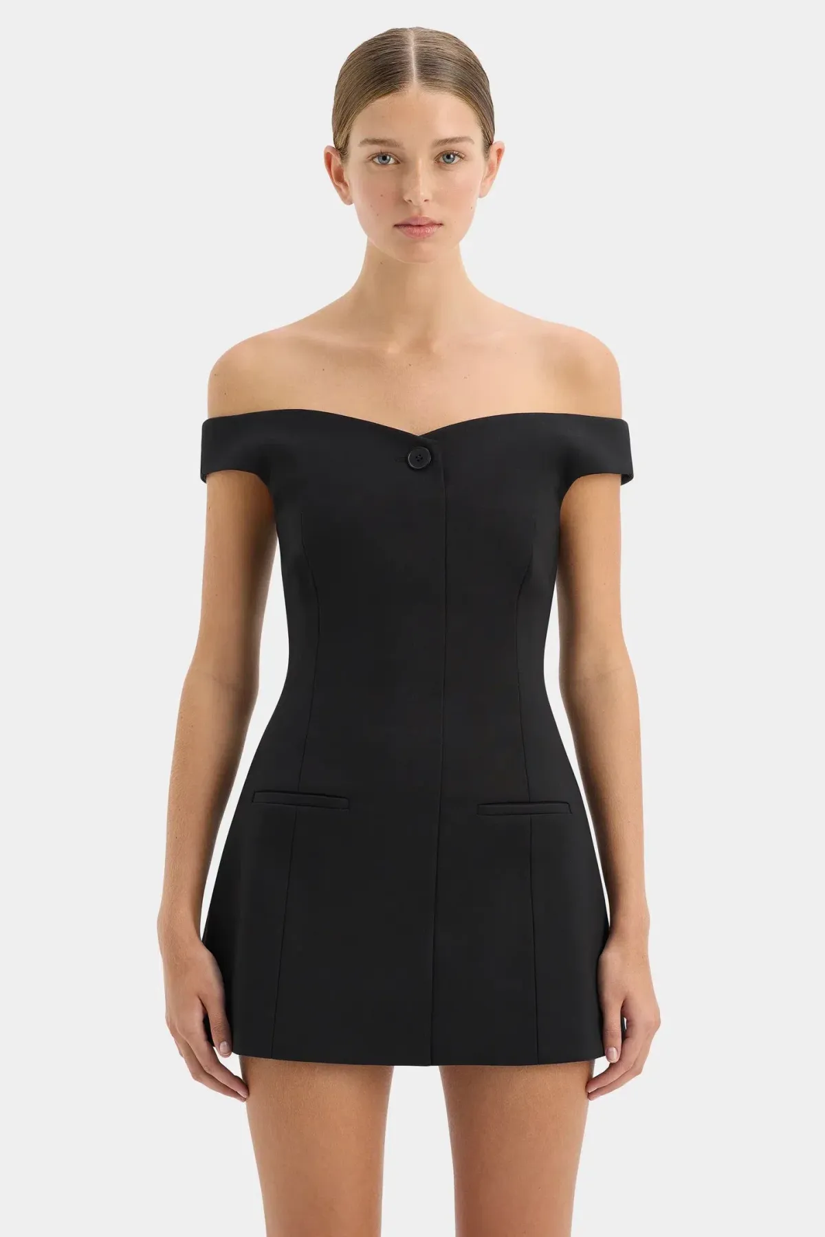 Sir the Label Sandrine Off Shoulder Mini Dres Black Size 8 - Image 2