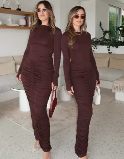 Sneaky Link Caterina Midi Dress Chocolate Size Small / Au 6  for rent on The Volte - image 3