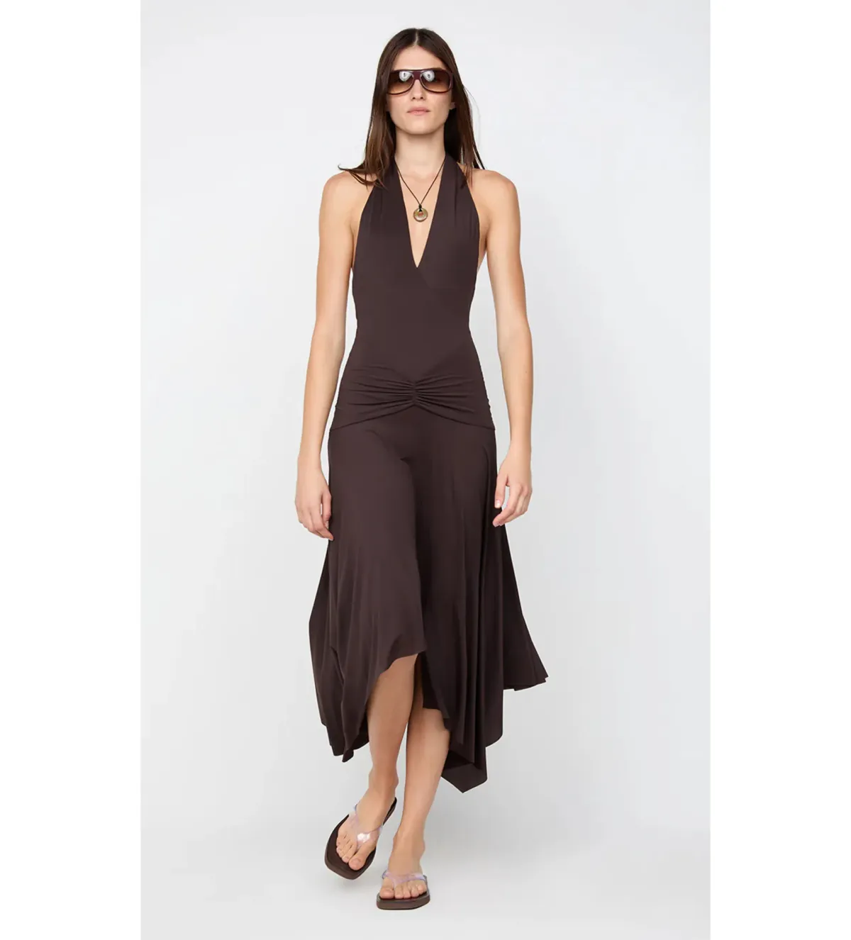 Bec & Bridge Nessie Halter Dress Dark Chocolate Size 10 - Image 1