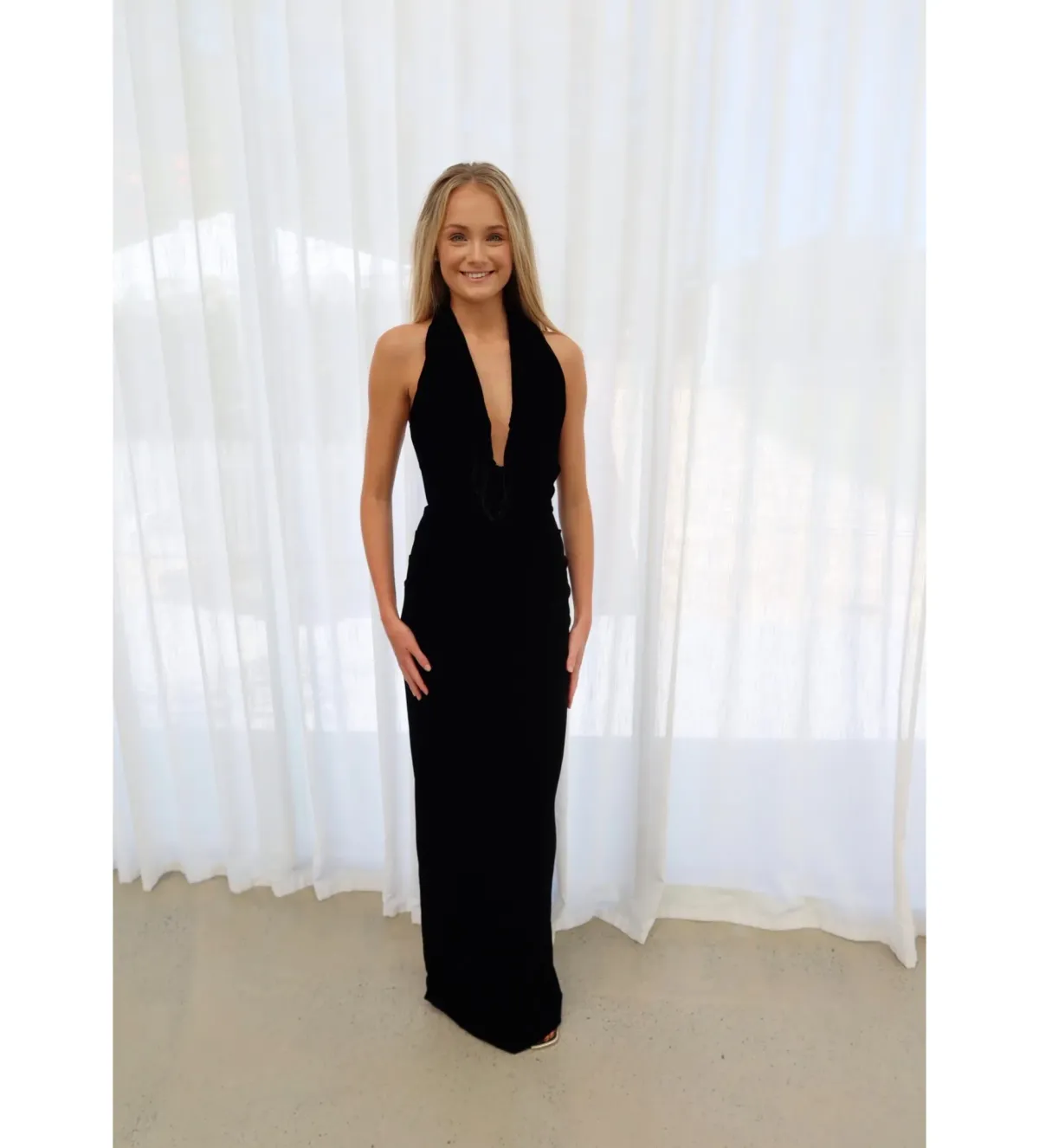 Rachel Gilbert Martin Plunge Maxi Dress in Black Size 1 / AU 8 - Image 1