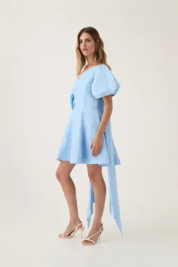 AJE Arista Tulip Sleeve Mini Dress Powder Blue Size 16 for rent on The Volte - image 3